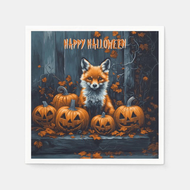 Guardanapo De Papel Red Fox Halloween (Frente)