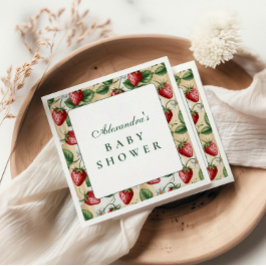 Guardanapo De Papel Red Gingham Berry Baby Shower