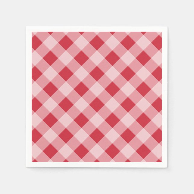 Guardanapo De Papel Red Gingham Picnic Party CHURRASCO Napkins (Frente)