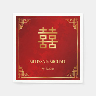 Guardanapo De Papel Red Gold Chinese Wedding Custom
