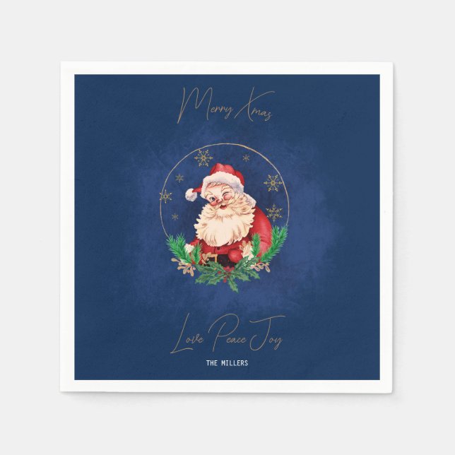 Guardanapo De Papel Red Green Blue Elegage Feliz Natal (Frente)