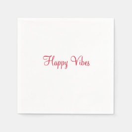 Guardanapo De Papel Red Happy vibe simples caligrafia mínima
