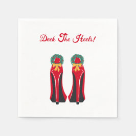 Guardanapo De Papel Red High Heels com Wredies de Natal