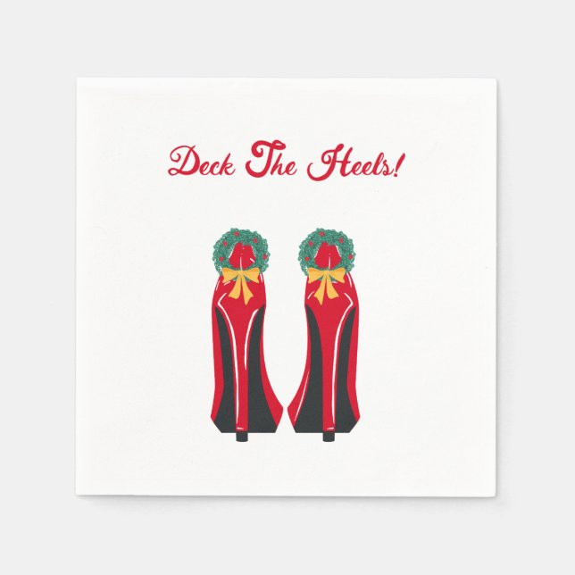 Guardanapo De Papel Red High Heels com Wredies de Natal (Frente)