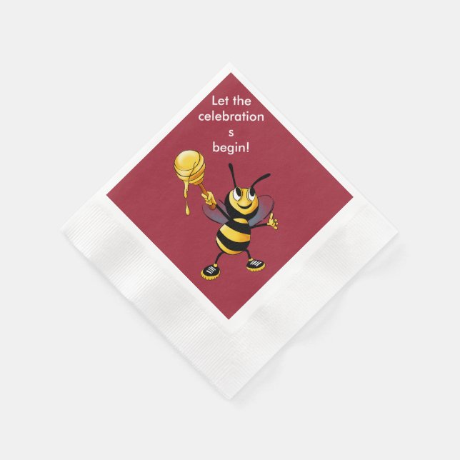 Guardanapo De Papel Red Honey Bee Rosh HaShana (Canto)