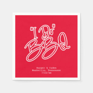 Guardanapo De Papel Red I Do CHURRASCO Casamento Napkins