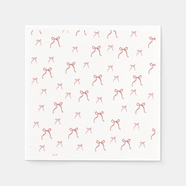 Guardanapo De Papel Red Knot Modern Christmas (Frente)