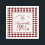 Guardanapo De Papel Red Merlot Harlequin Checkered Bridal Shower<br><div class="desc">A timeless blend of classic and modern design,  this wedding stationery and day-of collection features a merlot red harlequin pattern inspired by Old Hollywood glamour and old-money luxury. Perfectly curated for your bridal shower,  rehearsal dinner,  and wedding day,  this collection brings a refined,  fashion-forward statement to every celebration moment.</div>