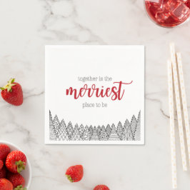 Guardanapo De Papel Red Merriest Place to Napkins