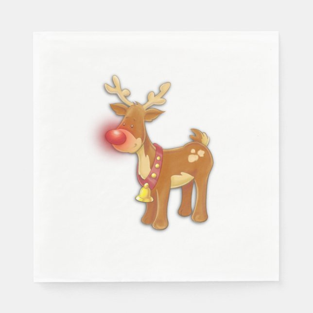 Guardanapo De Papel Red Nose Reindeer (Frente)
