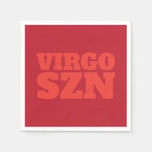 Guardanapo De Papel Red Orange OMG É Virgo SZN Legal