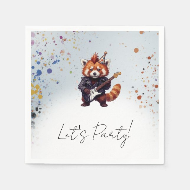 Guardanapo De Papel Red Panda Rocker Cocktail (Frente)