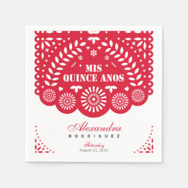 Guardanapo De Papel Red Papel Picado Mis Quince Años