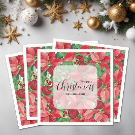 Guardanapo De Papel Red Poinsettias Natal