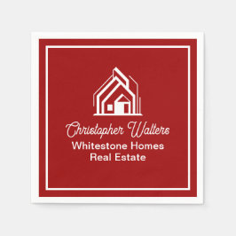 Guardanapo De Papel Red Real Estate Company Custom Realtor
