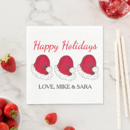 Guardanapo De Papel Red Santa Claus Hat Natal Feliz Feriados