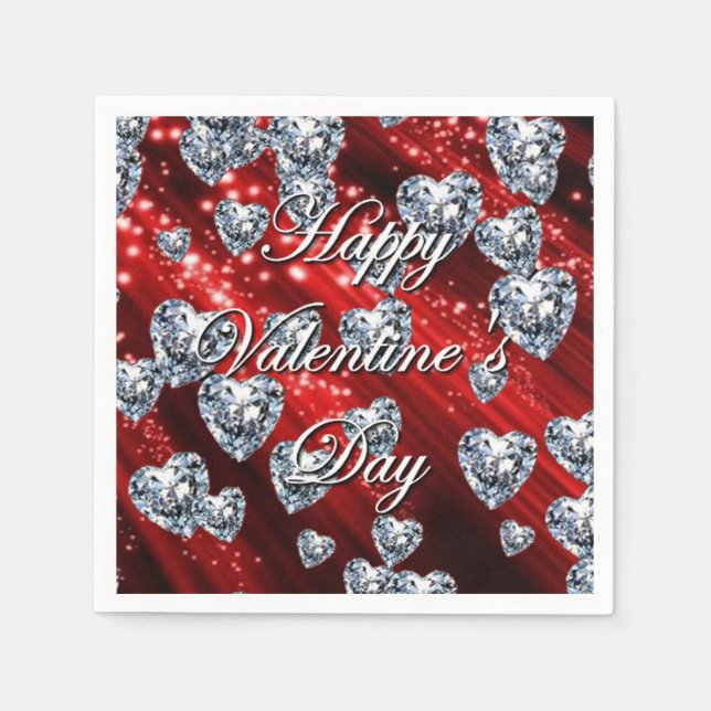 Guardanapo De Papel Red Sparkle Diamond Hearkins (Frente)