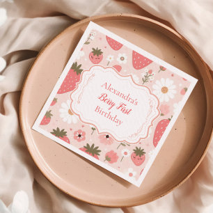 Guardanapo De Papel Red Strawberry Berry First Party