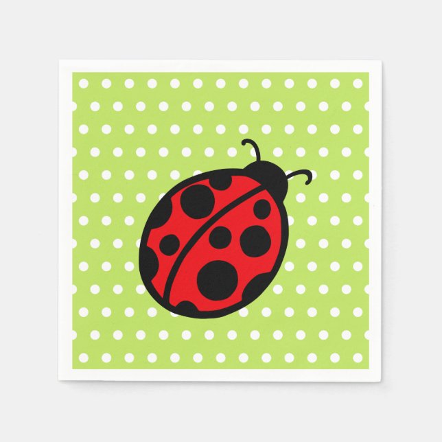Guardanapo De Papel Red Summer Ladybug Partido Picnic Napkins (Frente)