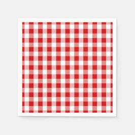 Guardanapo De Papel Red & White Checks Gingham Xadrez - País Russo
