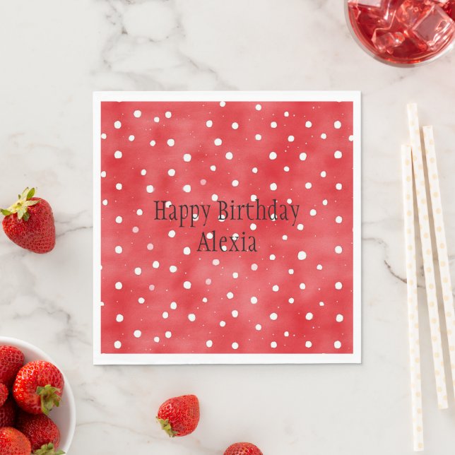 Guardanapo De Papel Red White Dots Birthday (Insitu)
