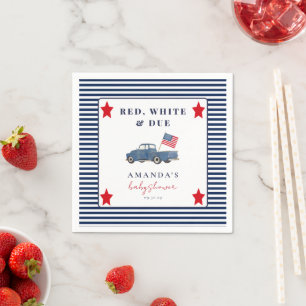 Guardanapo De Papel Red White e Devida Chá de fraldas Patriótico Napki