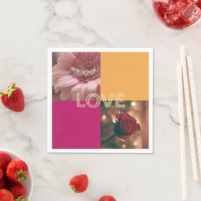 Guardanapo De Papel Red, yellow designed paper cocktail celebration (Insitu)