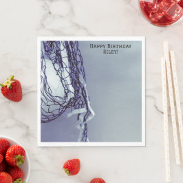 Guardanapo De Papel Rede de Aniversário Amarela e Voleibol