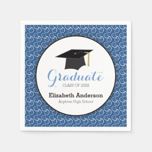 Guardanapo De Papel Redemoinho branco na graduação azul, personaliza