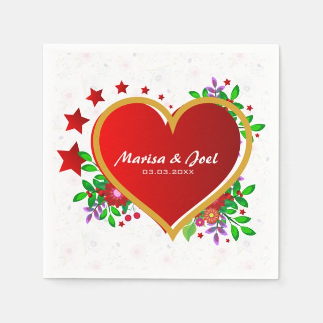 Guardanapo De Papel RedHeart sobre flores deliciadas (Frente)