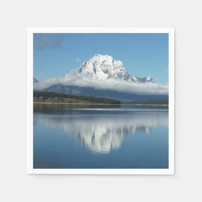 Guardanapo De Papel Reflexo do Monte Moran em Grand Teton (Frente)