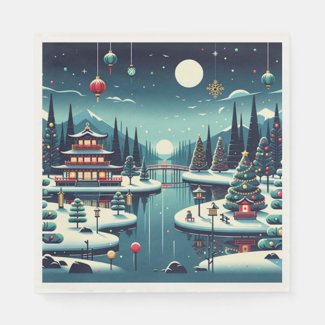 Guardanapo De Papel Reflexões de Yuletide no Saco do Tote Leste (Frente)