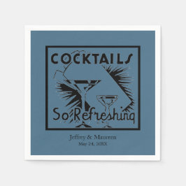 Guardanapo De Papel Refrescando Cocktails Teal Blue Party