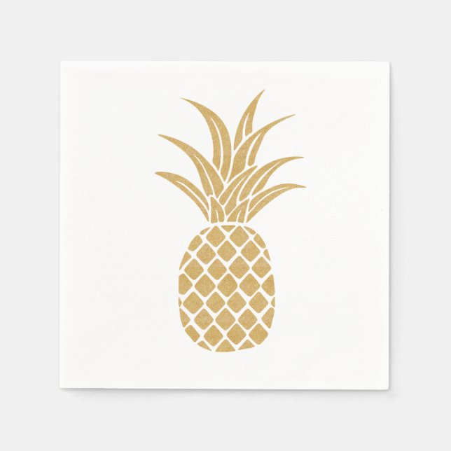 Guardanapo De Papel Regal Dourada Pineapple Napkins (Frente)