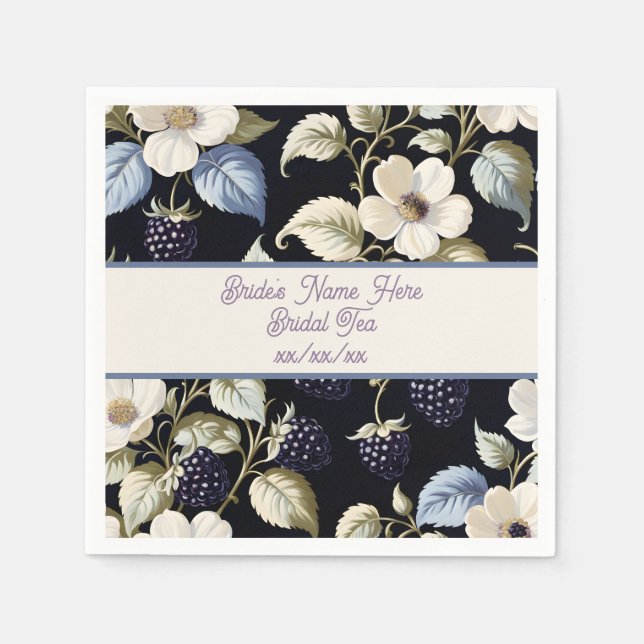 Guardanapo De Papel Regal Elegance Blackberry & Blooms (Frente)