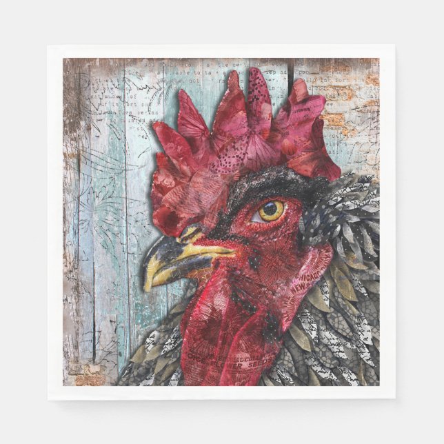 Guardanapo De Papel Regal Rooster Napkin (Frente)