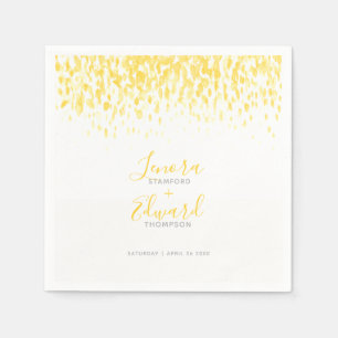 Guardanapo De Papel Regando o casamento cinzento amarelo morno da arte