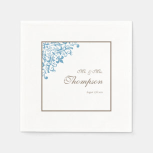 Guardanapo De Papel Regência Recepção de casamento Azul Fleur de Lis