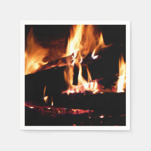 Guardanapo De Papel Registros na fotografia de fogo quente da Lareira