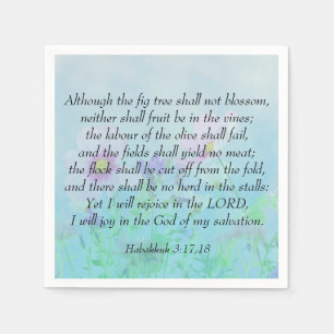 Guardanapo De Papel Regozijo-me com o Senhor Habakkuk 3:17,18