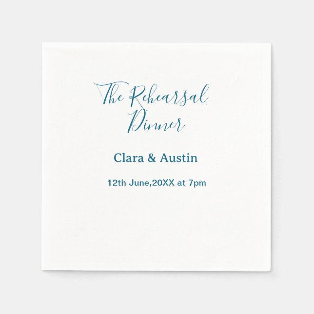 Guardanapo De Papel Rehearsal dinner the night before simple minimal m (Frente)