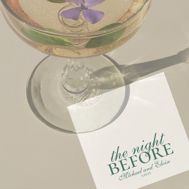 Guardanapo De Papel Rehearsal The Night Before Wedding Sage Green  (Modern Elegant Sage Green Wedding Suite Theme with options to personalize for your special day.)