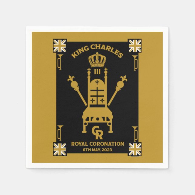 Guardanapo De Papel Rei Real Britânico Charles III (Frente)