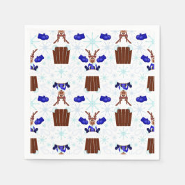 Guardanapo De Papel Reindeador de Natal Festivo Blue Kasky