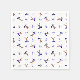 Guardanapo De Papel Reindeador de Natal Festivo Blue Kasky