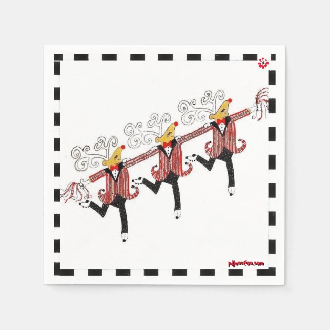 Guardanapo De Papel Reindeer Dançante Cocktail Napkins (Frente)