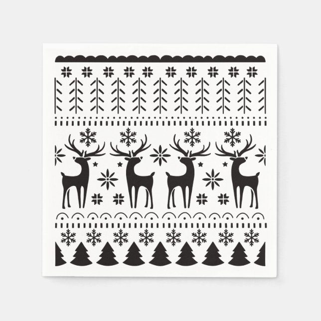 Guardanapo De Papel Reindeer de Natal para Folk Moderno (Frente)