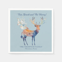 Guardanapo De Papel Reindeer Festivo Coma Bebida Seja Feliz Natal