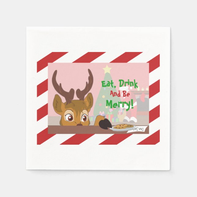 Guardanapo De Papel Reindeer Love Cookies (Frente)