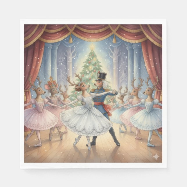 Guardanapo De Papel Reindeer Nutcracker Ballet, Napkins (Frente)